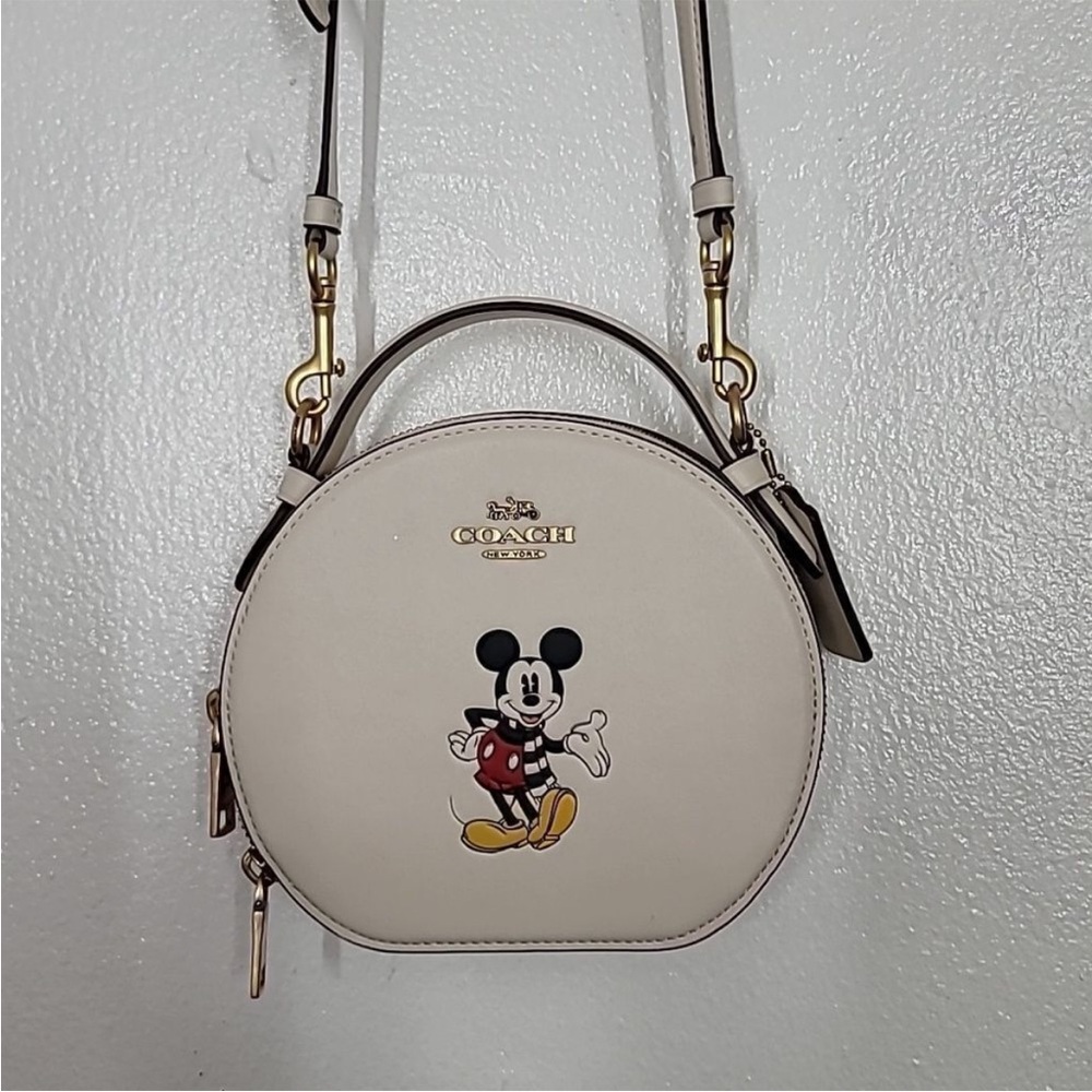 DISNEY X COACH LEATHER CANTEEN CROSSBODY W/MICKEY MOUSE